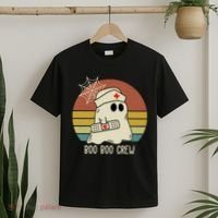Boo Boo Crew Nurse Halloween Nurse Retro T-Shirt thumb 2