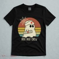 Boo Boo Crew Nurse Halloween Nurse Retro T-Shirt thumb 5