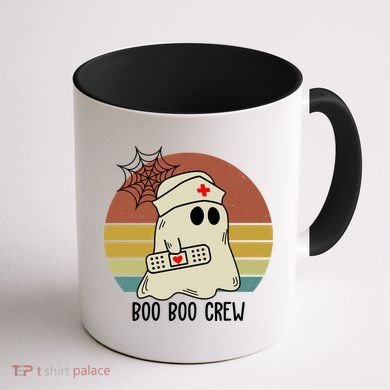 Boo Boo Crew Nurse Halloween Nurse Retro Coffee Mug back