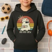 Boo Boo Crew Nurse Halloween Nurse Retro Kids Hoodie thumb 2