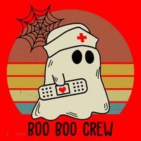 Boo Boo Crew Nurse Halloween Nurse Retro Santa Hat thumb 1