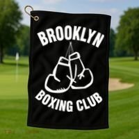 Brooklyn Boxing Club Hanging Gloves Gift Golf Towel thumb 1