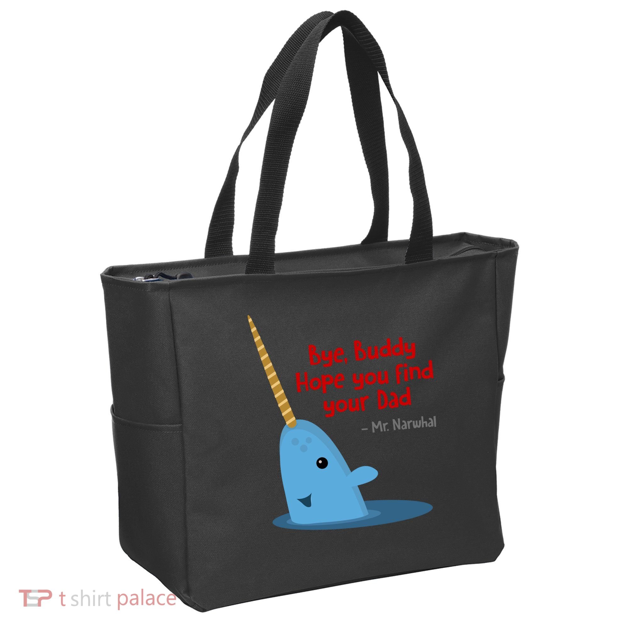 Bye Buddy Christmas  Hope You Find Your Dad Elf Narwhal Tote Bag