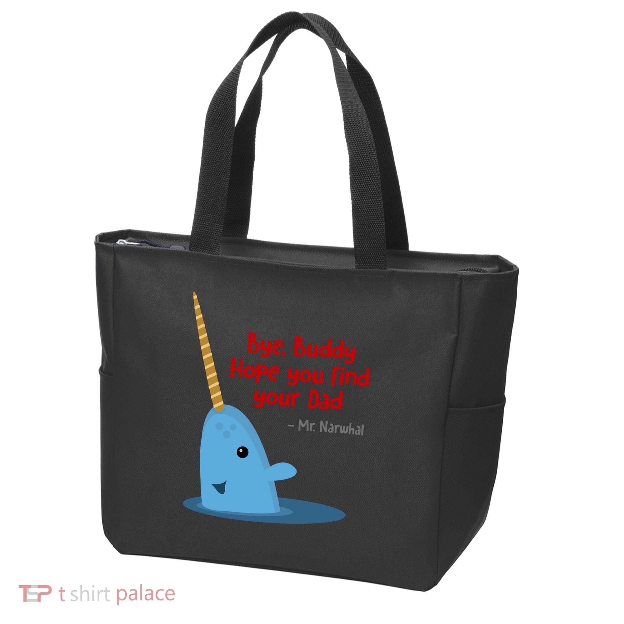 Bye Buddy Christmas  Hope You Find Your Dad Elf Narwhal Tote Bag