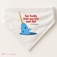 Bye Buddy Christmas  Hope You Find Your Dad Elf Narwhal USA-Made Doggie Bandana thumb 0