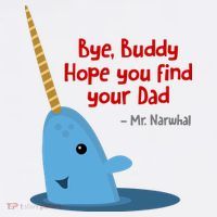 Bye Buddy Christmas  Hope You Find Your Dad Elf Narwhal Apron thumb 3