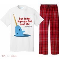 Bye Buddy Christmas  Hope You Find Your Dad Elf Narwhal Pajama Set thumb 0
