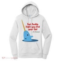 Bye Buddy Christmas  Hope You Find Your Dad Elf Narwhal Women's Hoodie thumb 0