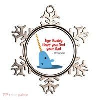 Bye Buddy Christmas  Hope You Find Your Dad Elf Narwhal Ornament thumb 0
