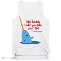 Bye Buddy Christmas  Hope You Find Your Dad Elf Narwhal Tank Top thumb 0