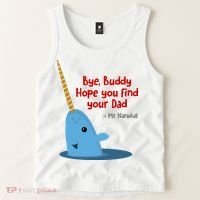 Bye Buddy Christmas  Hope You Find Your Dad Elf Narwhal Tank Top thumb 2