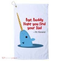 Bye Buddy Christmas  Hope You Find Your Dad Elf Narwhal Golf Towel thumb 0