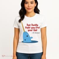 Bye Buddy Christmas  Hope You Find Your Dad Elf Narwhal Women's T-Shirt thumb 4