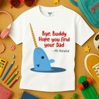 Bye Buddy Christmas  Hope You Find Your Dad Elf Narwhal Kids T-Shirt thumb 3