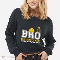 Brother Birthday Crew Construction Birthday Party Cropped Pullover Crew thumb 2