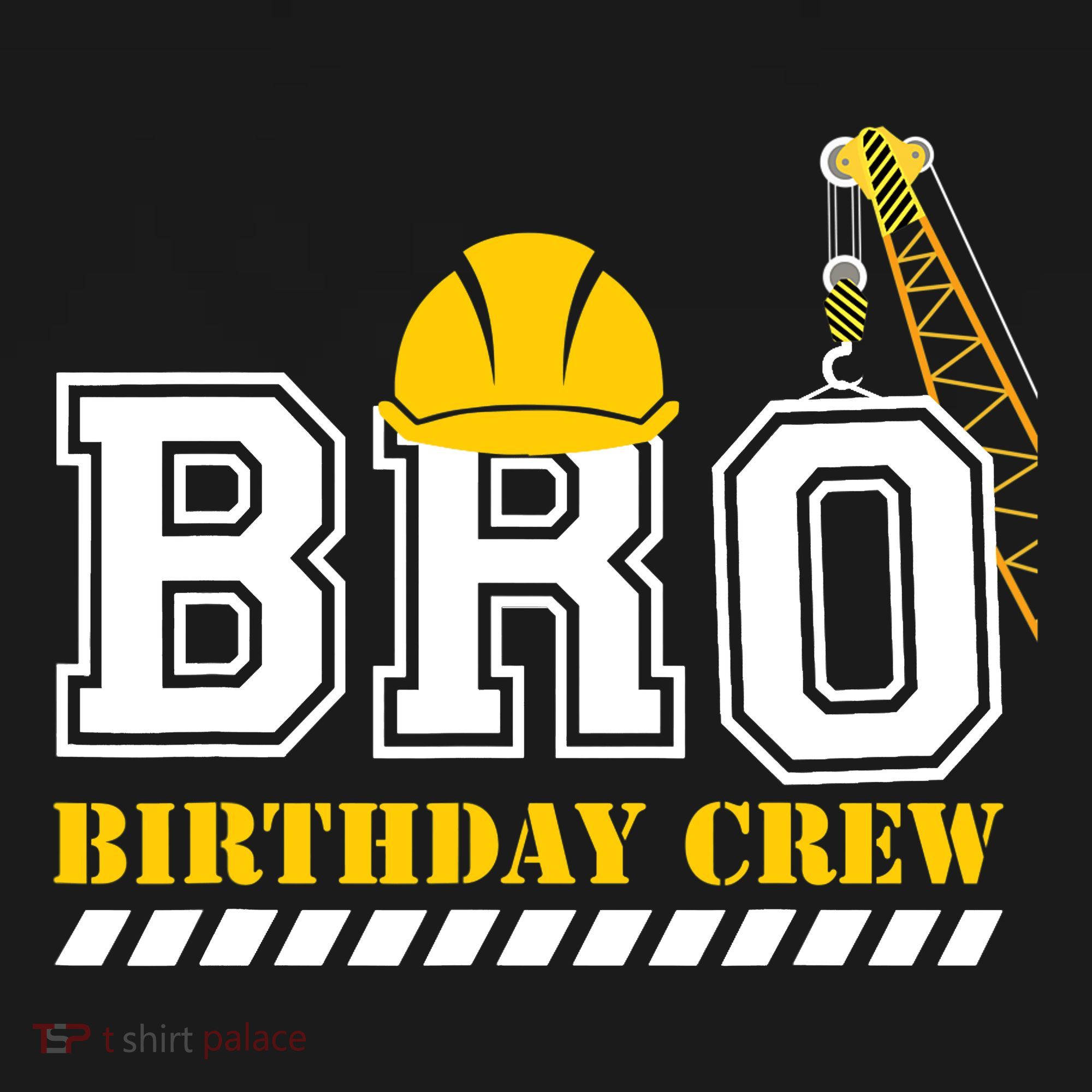 Brother Birthday Crew Construction Birthday Party Cropped Pullover Crew