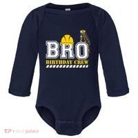 Brother Birthday Crew Construction Birthday Party Baby Long Sleeve Bodysuit thumb 0