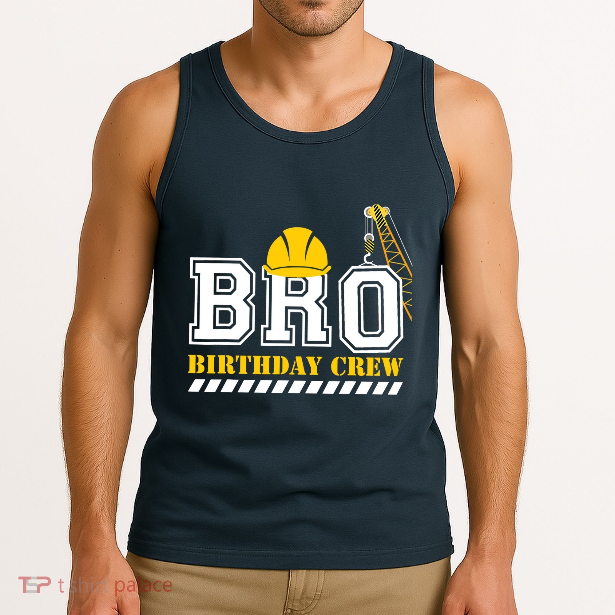Brother Birthday Crew Construction Birthday Party Tank Top