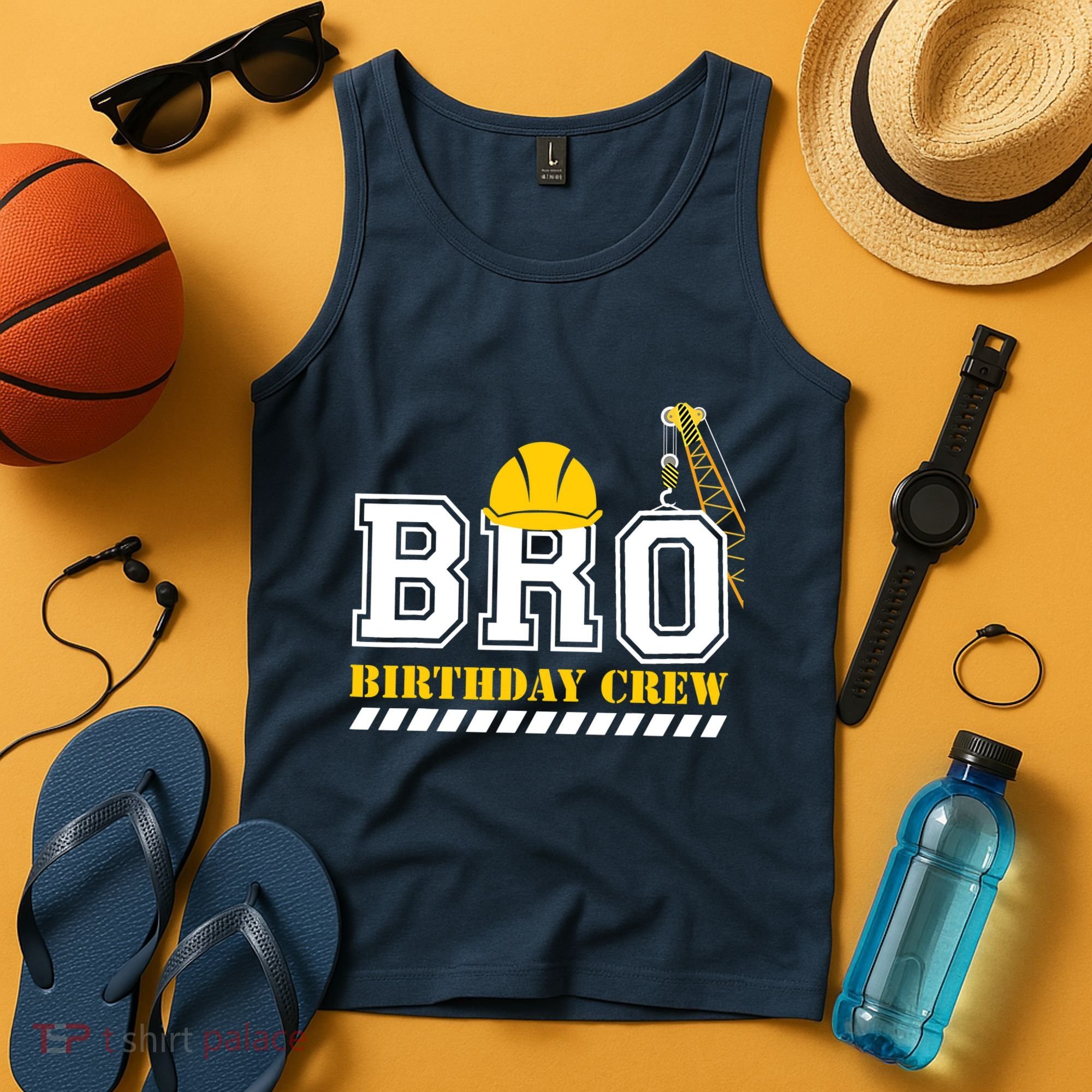 Brother Birthday Crew Construction Birthday Party Tank Top