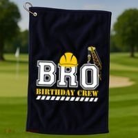 Brother Birthday Crew Construction Birthday Party Golf Towel thumb 1