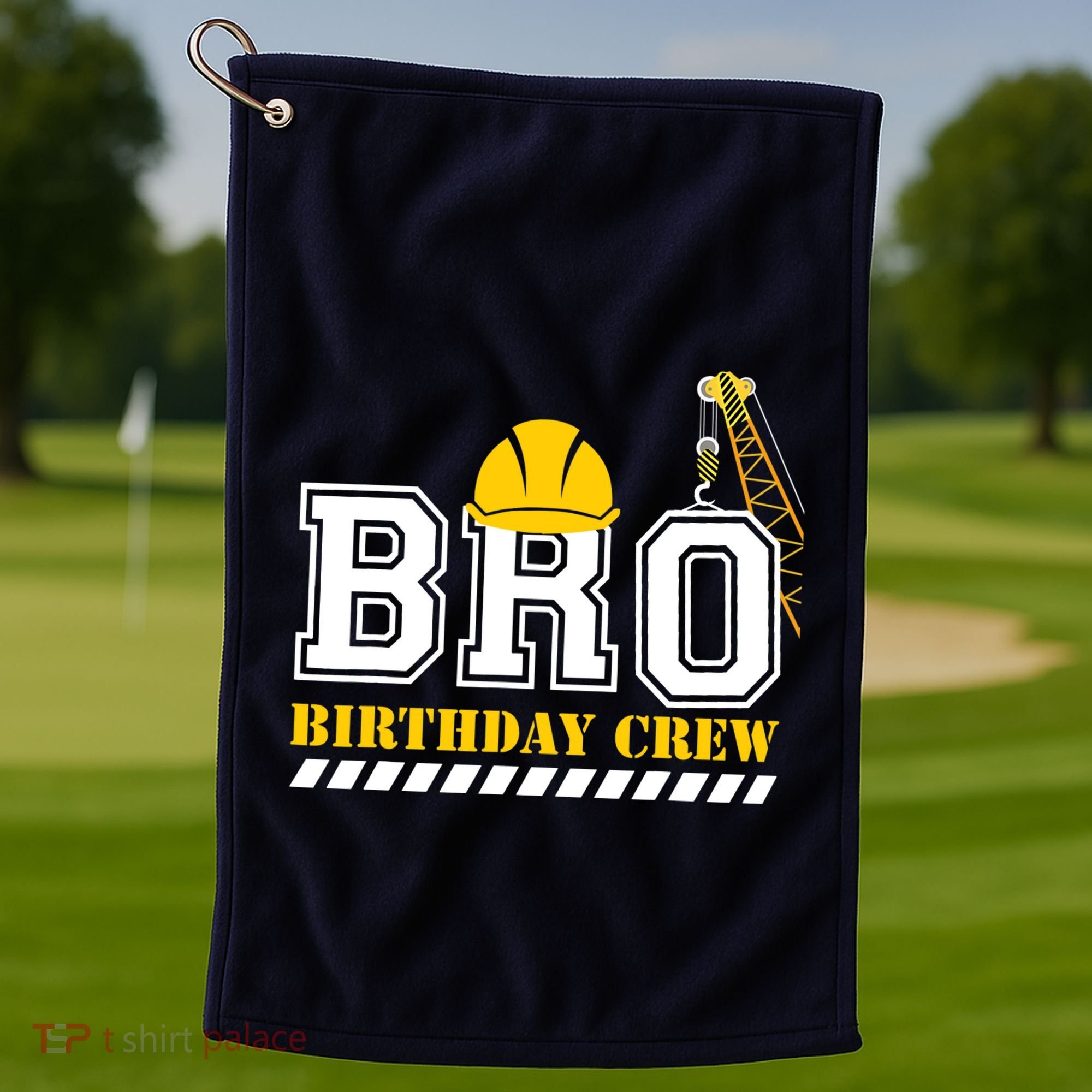 Brother Birthday Crew Construction Birthday Party Golf Towel