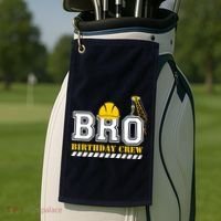 Brother Birthday Crew Construction Birthday Party Golf Towel thumb 2
