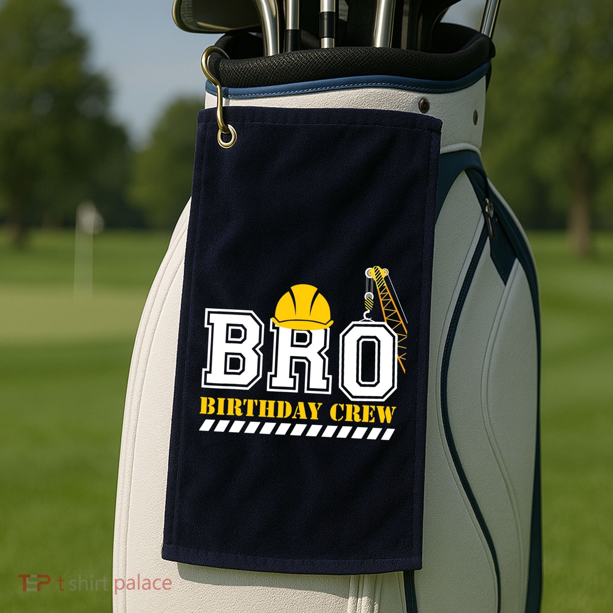 Brother Birthday Crew Construction Birthday Party Golf Towel