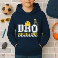 Brother Birthday Crew Construction Birthday Party Kids Hoodie thumb 2