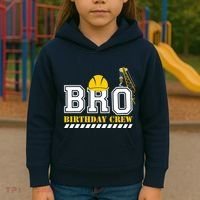 Brother Birthday Crew Construction Birthday Party Kids Hoodie thumb 3