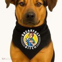 Breakfast Bitch Cool Gift USA-Made Doggie Bandana thumb 1
