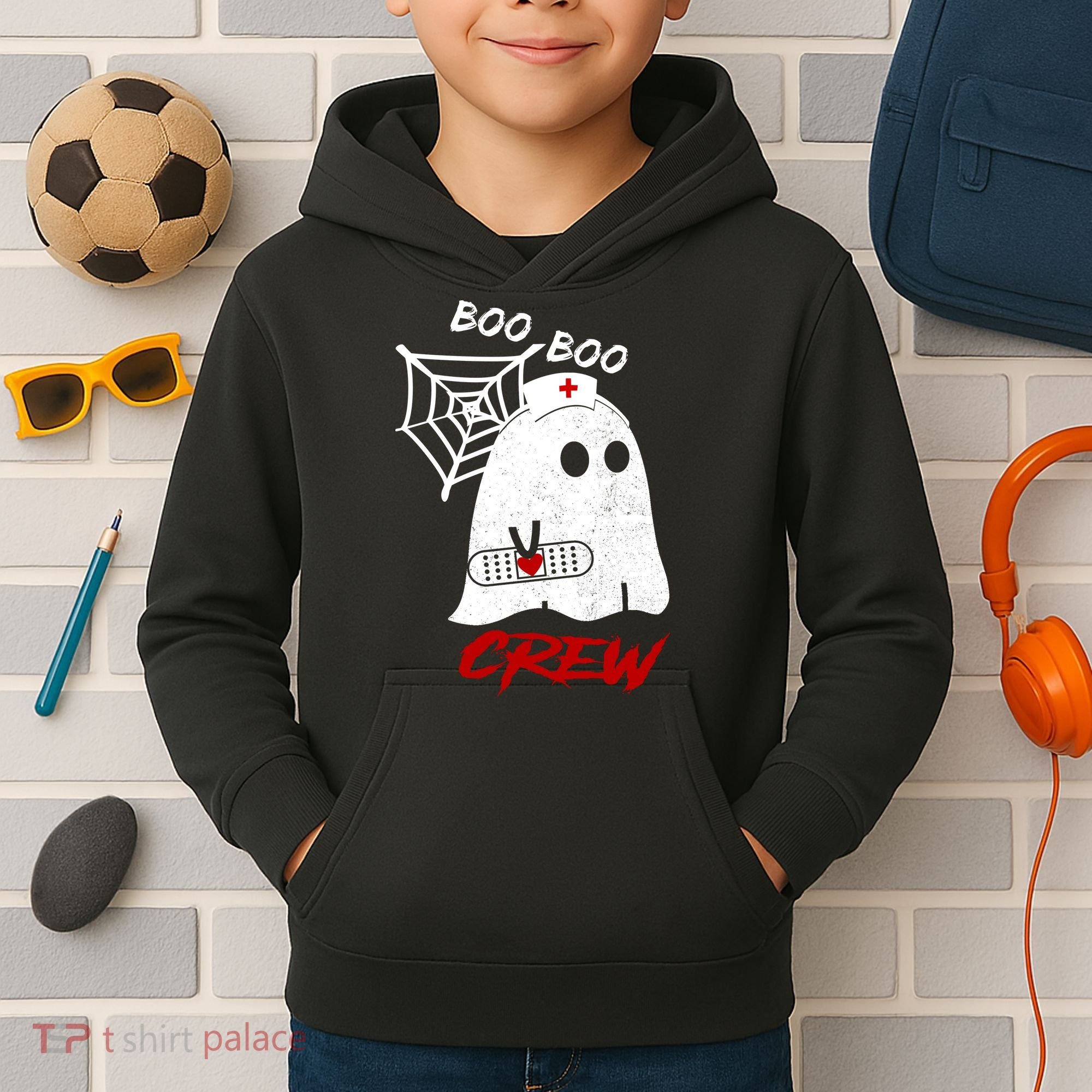 Boo Boo Crew Nurse Ghoost Kids Hoodie