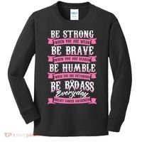 Be Breast Cancer Warrior Racerback Kids Long Sleeve Shirt thumb 0