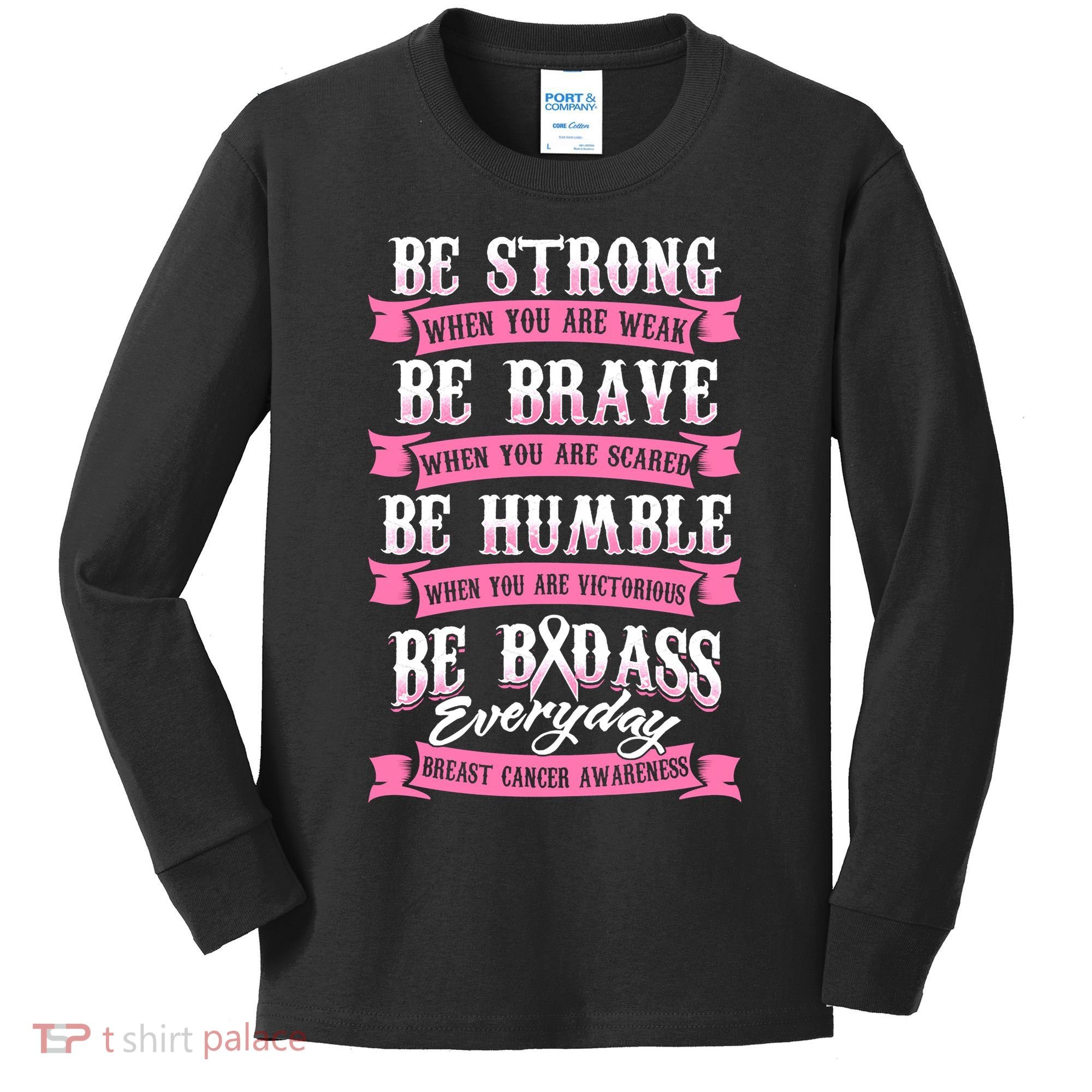 Be Breast Cancer Warrior Racerback Kids Long Sleeve Shirt