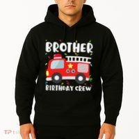 Brother Birthday Crew Fire Truck Party Firefighter Hoodie thumb 2