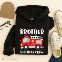 Brother Birthday Crew Fire Truck Party Firefighter Hoodie thumb 4