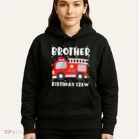 Brother Birthday Crew Fire Truck Party Firefighter Hoodie thumb 5