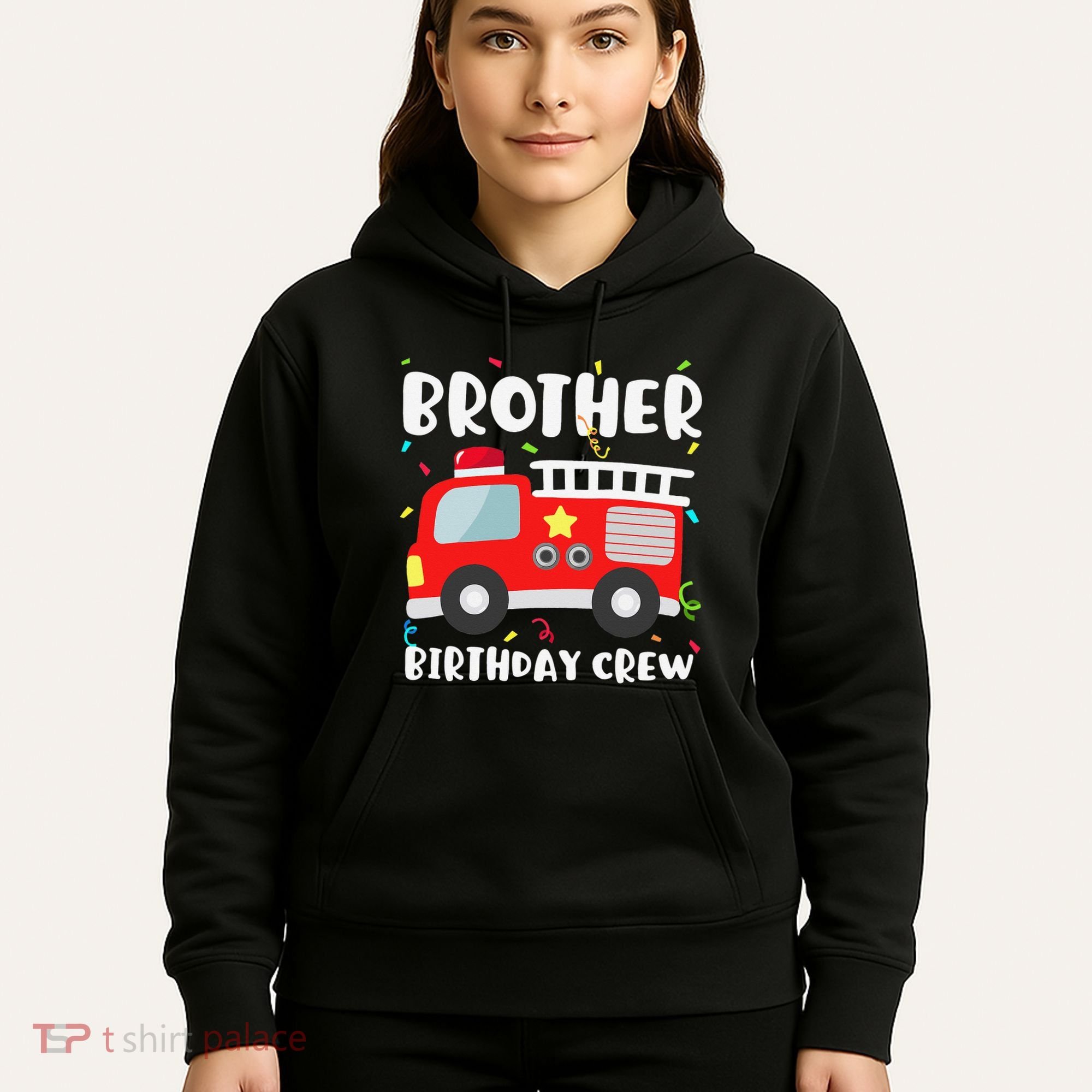 Brother Birthday Crew Fire Truck Party Firefighter Hoodie