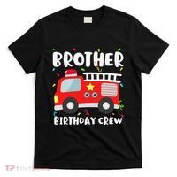 Brother Birthday Crew Fire Truck Party Firefighter T-Shirt thumb 0