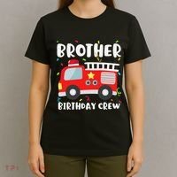 Brother Birthday Crew Fire Truck Party Firefighter T-Shirt thumb 4