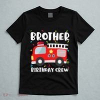 Brother Birthday Crew Fire Truck Party Firefighter T-Shirt thumb 5