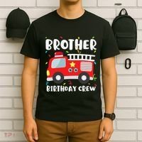 Brother Birthday Crew Fire Truck Party Firefighter T-Shirt thumb 6