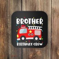 Brother Birthday Crew Fire Truck Party Firefighter Coaster thumb 0