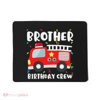 Brother Birthday Crew Fire Truck Party Firefighter Mousepad thumb 0