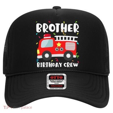 Brother Birthday Crew Fire Truck Party Firefighter Hat