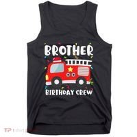 Brother Birthday Crew Fire Truck Party Firefighter Tank Top thumb 0