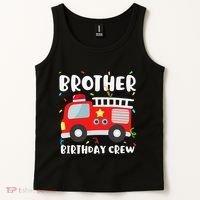 Brother Birthday Crew Fire Truck Party Firefighter Tank Top thumb 2