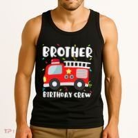 Brother Birthday Crew Fire Truck Party Firefighter Tank Top thumb 3