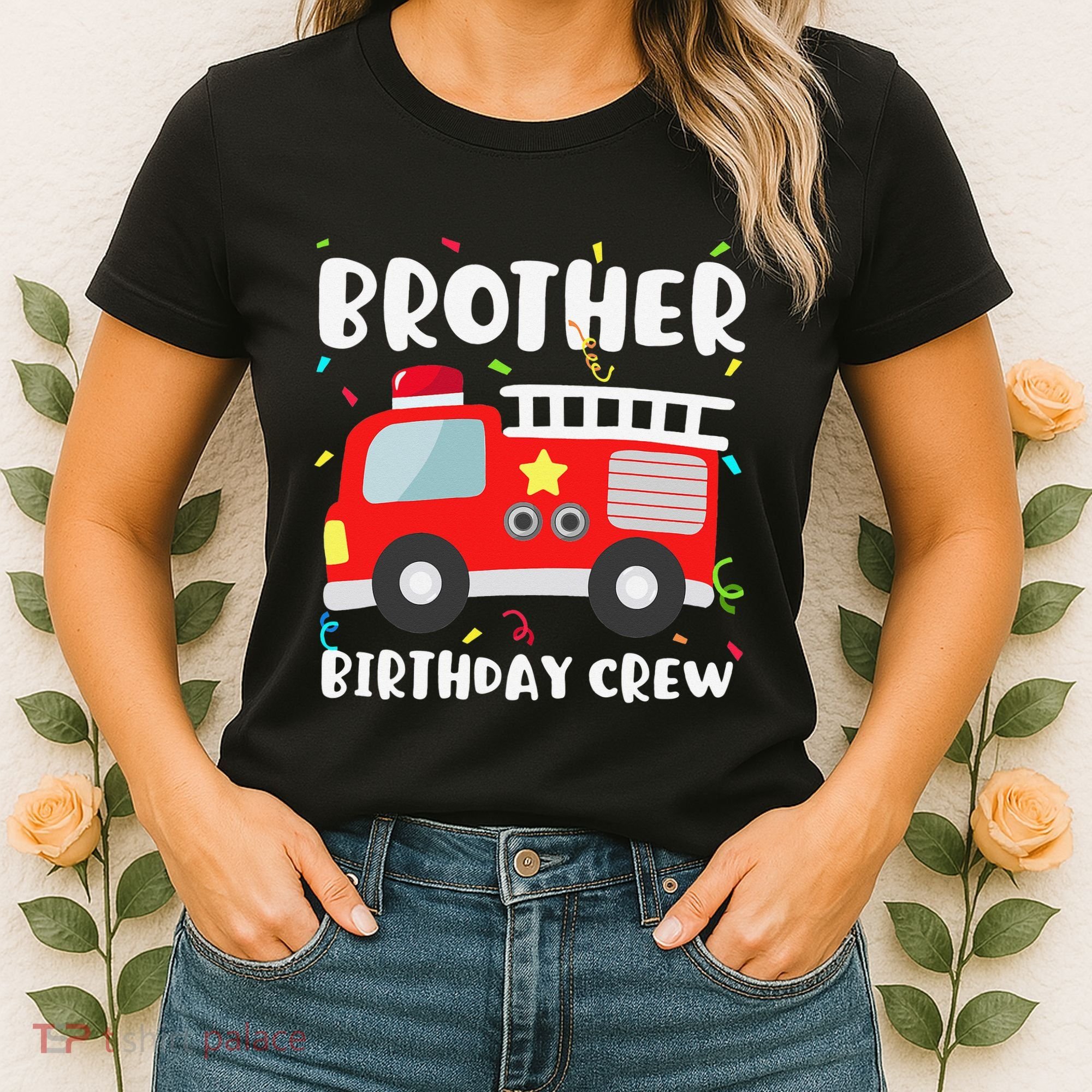 Brother Birthday Crew Fire Truck Party Firefighter Women's T-Shirt