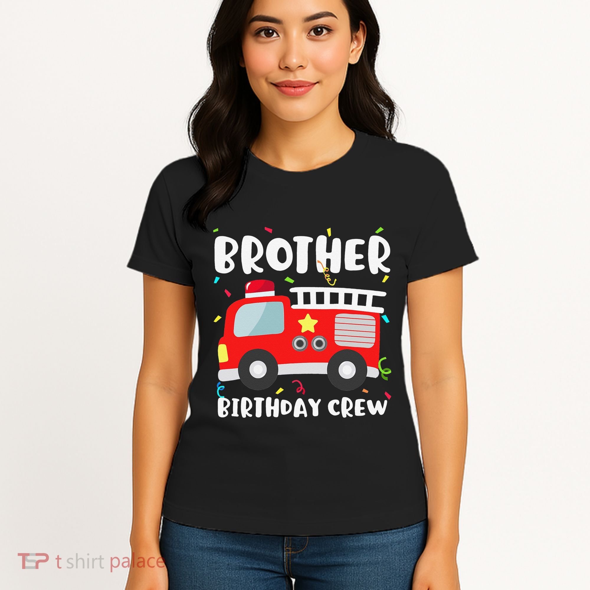 Brother Birthday Crew Fire Truck Party Firefighter Women's T-Shirt