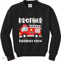 Brother Birthday Crew Fire Truck Party Firefighter Kids Sweatshirt thumb 0